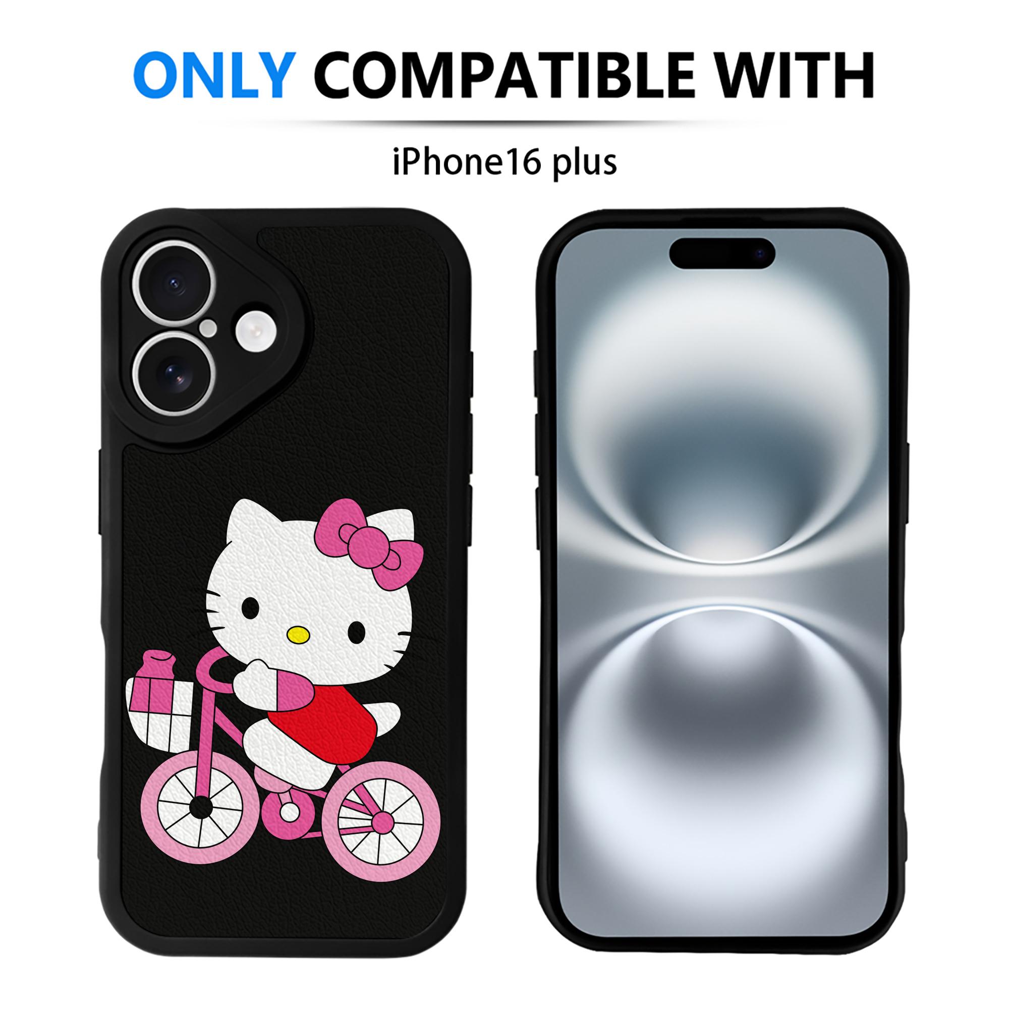 （画像用） Hello Kitty ハローキティ 【iPhone 16シリーズ対応】シリコンスマホケース（レザー調） 材質：シリコン